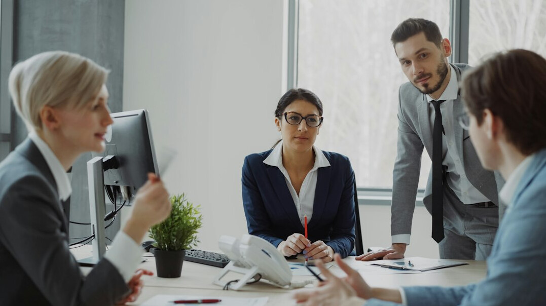 business people negotiating in meeting